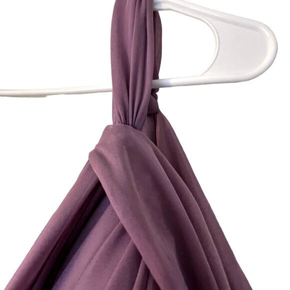 Azazie Calla A24 purple ruched formal vneck off the shoulder classic prom dress - Picture 3 of 11